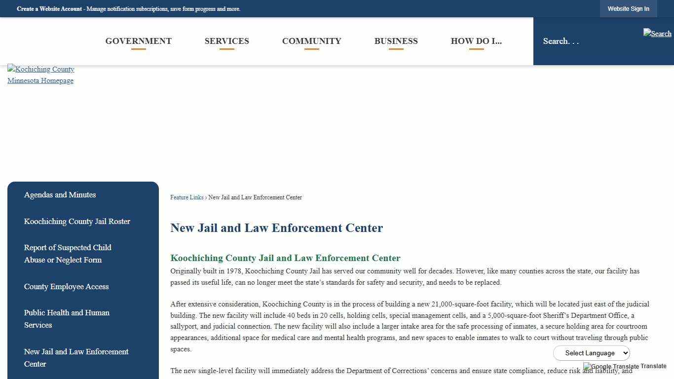 New Jail and Law Enforcement Center | Koochiching County, MN